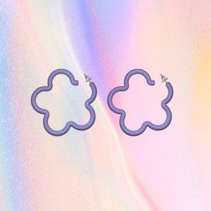 FASHION PURPLE FLOWER EARRINGS TRENDY